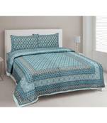 Ethnic Charm Blue Double Bedsheet