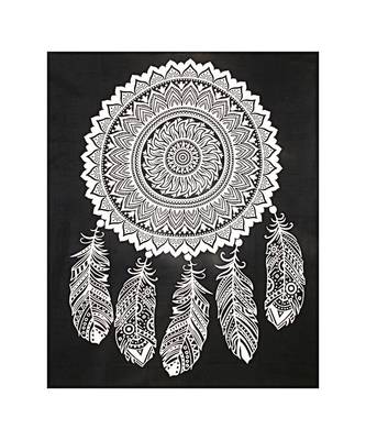 Big Feather Print Black & White Bedsheet 2