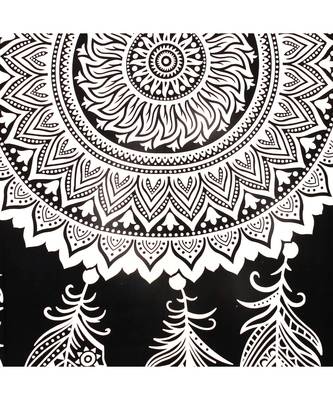 Big Feather Print Black & White Bedsheet 3