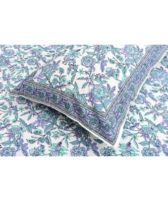 Fantastic Flowers Blue Double Bedsheet 3