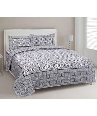 Purple Stylish Square Waves Double Bedsheet 1