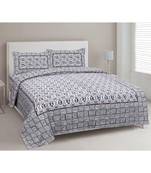 Purple Stylish Square Waves Double Bedsheet