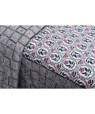 Purple Stylish Square Waves Double Bedsheet 2