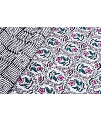 Purple Stylish Square Waves Double Bedsheet 3