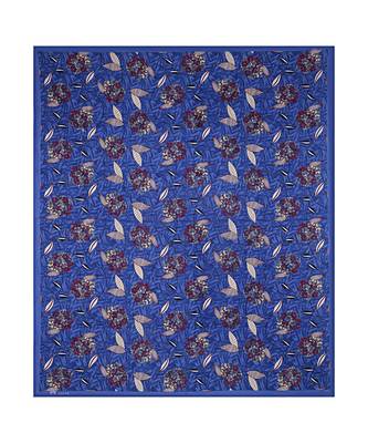 Royal blue Flowery Double Bedsheet 2