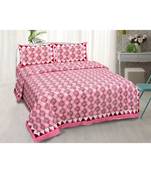 Traditional Delight Pink Double Bedsheet