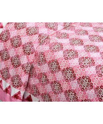 Traditional Delight Pink Double Bedsheet 2