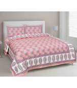 Lovely Lotus Peach Double Bedsheet