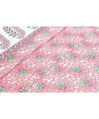 Lovely Lotus Peach Double Bedsheet 2
