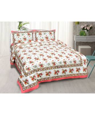 Pink Bunch of Flowers Double Bedsheet 1