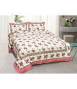 Pink Bunch of Flowers Double Bedsheet