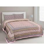 Ethnic Charm Pink Double Bedsheet