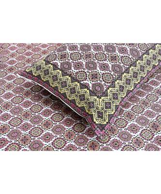 Ethnic Charm Pink Double Bedsheet 4