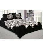 Big Rangoli Print Black & White Bedsheet