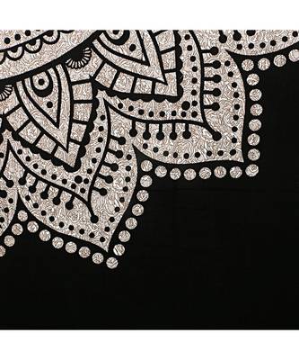 Big Rangoli Print Black & White Bedsheet 3