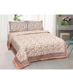 Fantastic Flowers Peach Double Bedsheet
