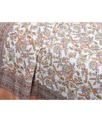 Fantastic Flowers Peach Double Bedsheet 2