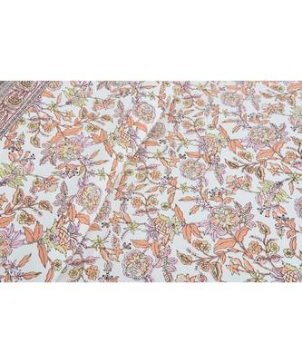 Fantastic Flowers Peach Double Bedsheet 3