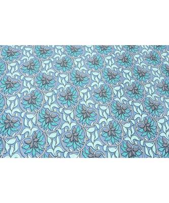 Lovely Lotus Blue Double Bedsheet 2