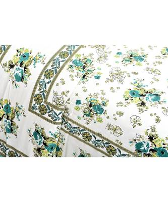 SeaGreen Bunch of Flowers Double Bedsheet 2