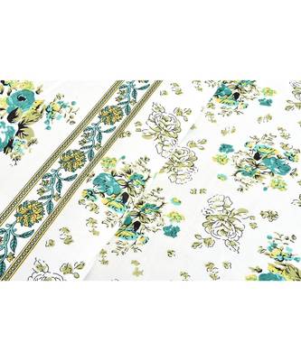 SeaGreen Bunch of Flowers Double Bedsheet 3