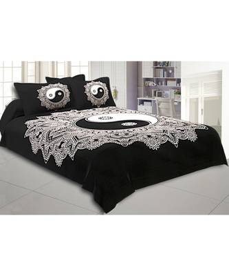 Doordarshan Print Black & White Bedsheet 1