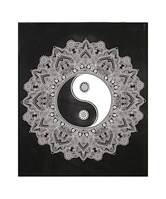 Doordarshan Print Black & White Bedsheet 2