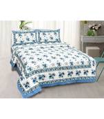 Blue Bunch of Flowers Double Bedsheet