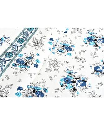 Blue Bunch of Flowers Double Bedsheet 3