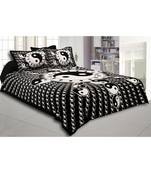 Black Border Black Base Doordarshan Print Fine Cotton Double Bedsheet With Pillow Cover