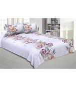 Double Bedsheet Twill Cotton Fuchsia Pink Floral Motif Print