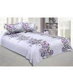 Double Bedsheet Twill Cotton Lilac Purple Floral Motif Print
