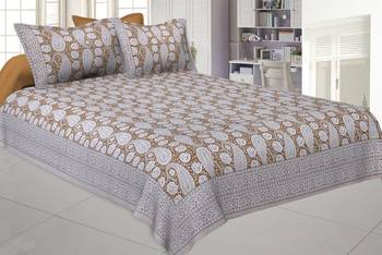 Buautiful Mustard Artistic Paisley Double Bedsheet 1