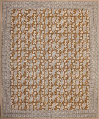 Buautiful Mustard Artistic Paisley Double Bedsheet 3
