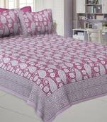 Beautiful Pink Artistic Paisley Double Bedsheet