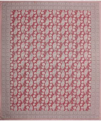 Beautiful Pink Artistic Paisley Double Bedsheet 3