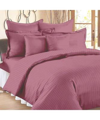 Thulian Pink Self Design King Size Pure Cotton Satin Slumber Sheet for Double Bed with 2 pillow covers 1
