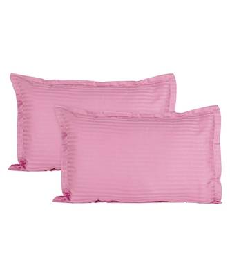 Light Pink Self Design King Size Pure Cotton Satin Slumber Sheet for Double Bed with 2 pillow covers 3
