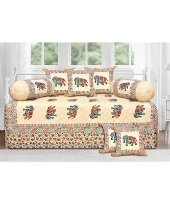 Satrangi elephants in sparkling sand diwan set 1