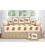 Satrangi elephants in sparkling sand diwan set