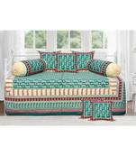 Green maroon floral paisley diwan set