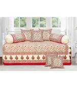 Ethnic gold red gold floral diwan set