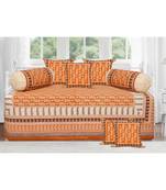Orange maroon floral paisley diwan set