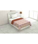 Pure Cotton Orange Ethnic Pattern Reversible Single Bed Dohar