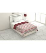 Pure Cotton Maroon Ethnic Pattern Reversible Single Bed Dohar