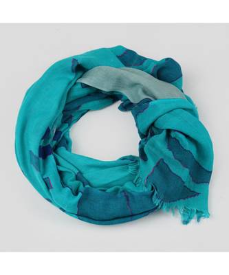 Bali Hai by Pashma Green Grey abstract printe Pashmina Scarf 5