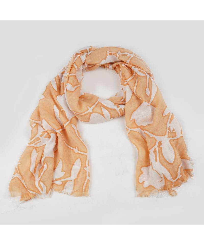 Bali Hai by Pashma  Lt beige  floral print design Pashmina Scarf