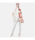 Bali Hai by Pashma pink orange abstract print design Pashmina Scarf