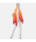 Bali Hai by Pashma Orange abstract print design Pashmina Scarf