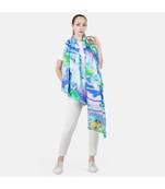 Bali Hai by Pashma  Blue multi floral print design scarf